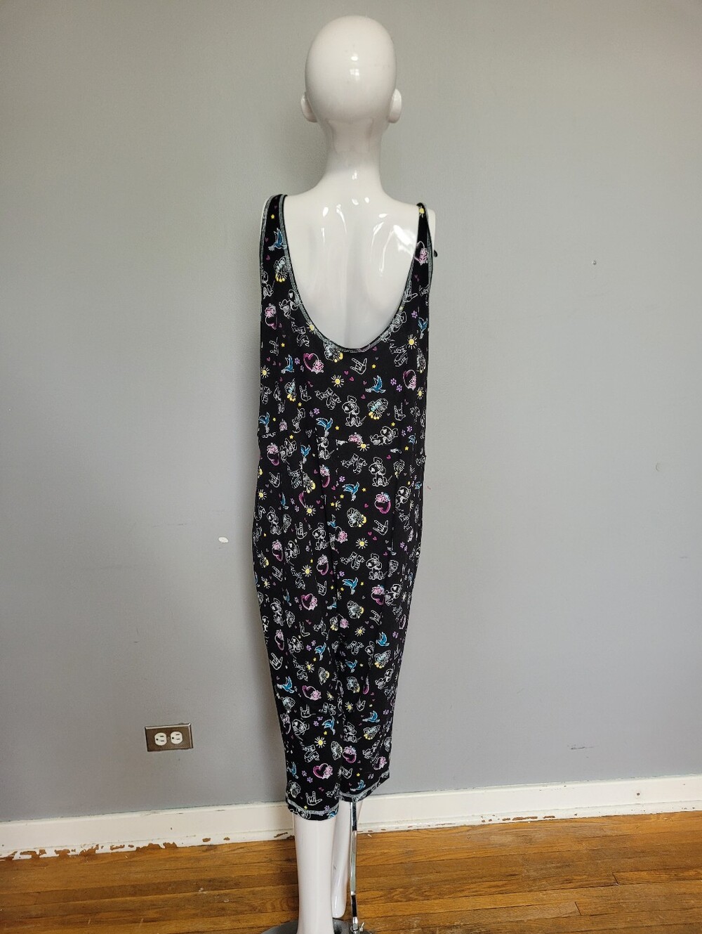 Déesse Cute Doodle Print Crop  Lounge Jumper, GUC, Size 0X - Picture 4 of 7